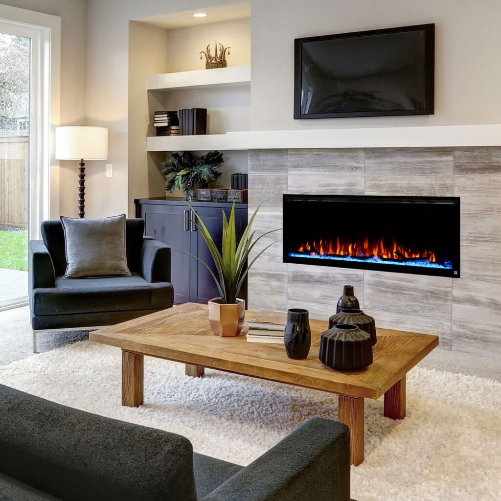 Touchstone Sideline Elite 42" Linear Flush Mount WiFi Smart Electric Fireplace (Model 80042)