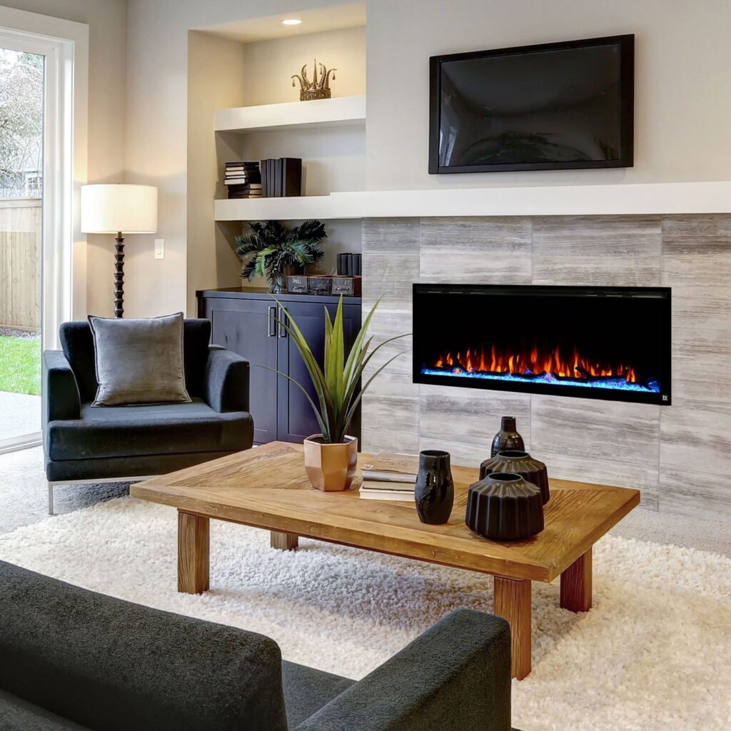 Touchstone Sideline Elite 60" Linear Flush Mount WiFi Smart Electric Fireplace (Model 80037)