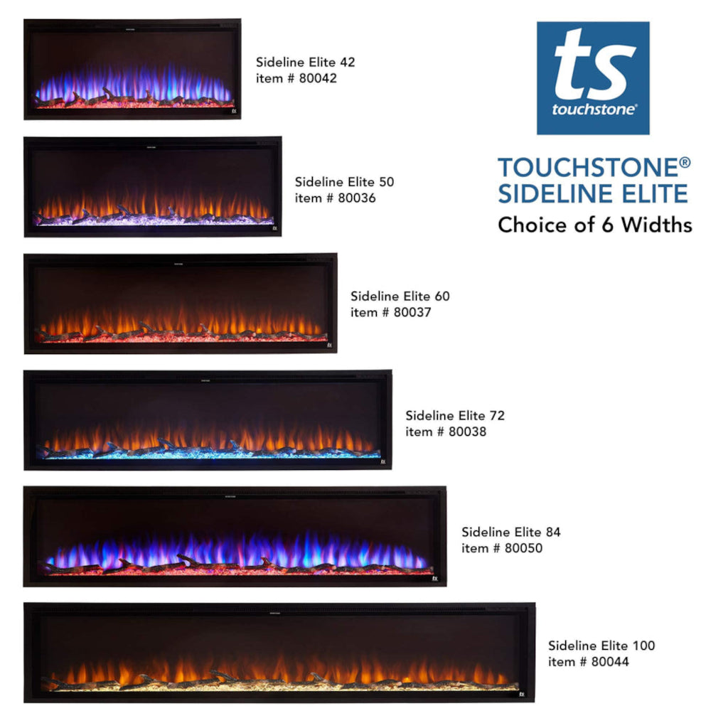 Touchstone Sideline Elite 84" Linear Flush Mount WiFi Smart Electric Fireplace (Model 80050)