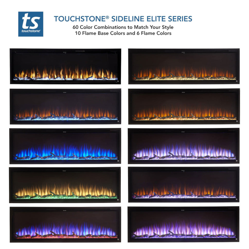 Touchstone Sideline Elite 84" Linear Flush Mount WiFi Smart Electric Fireplace (Model 80050)