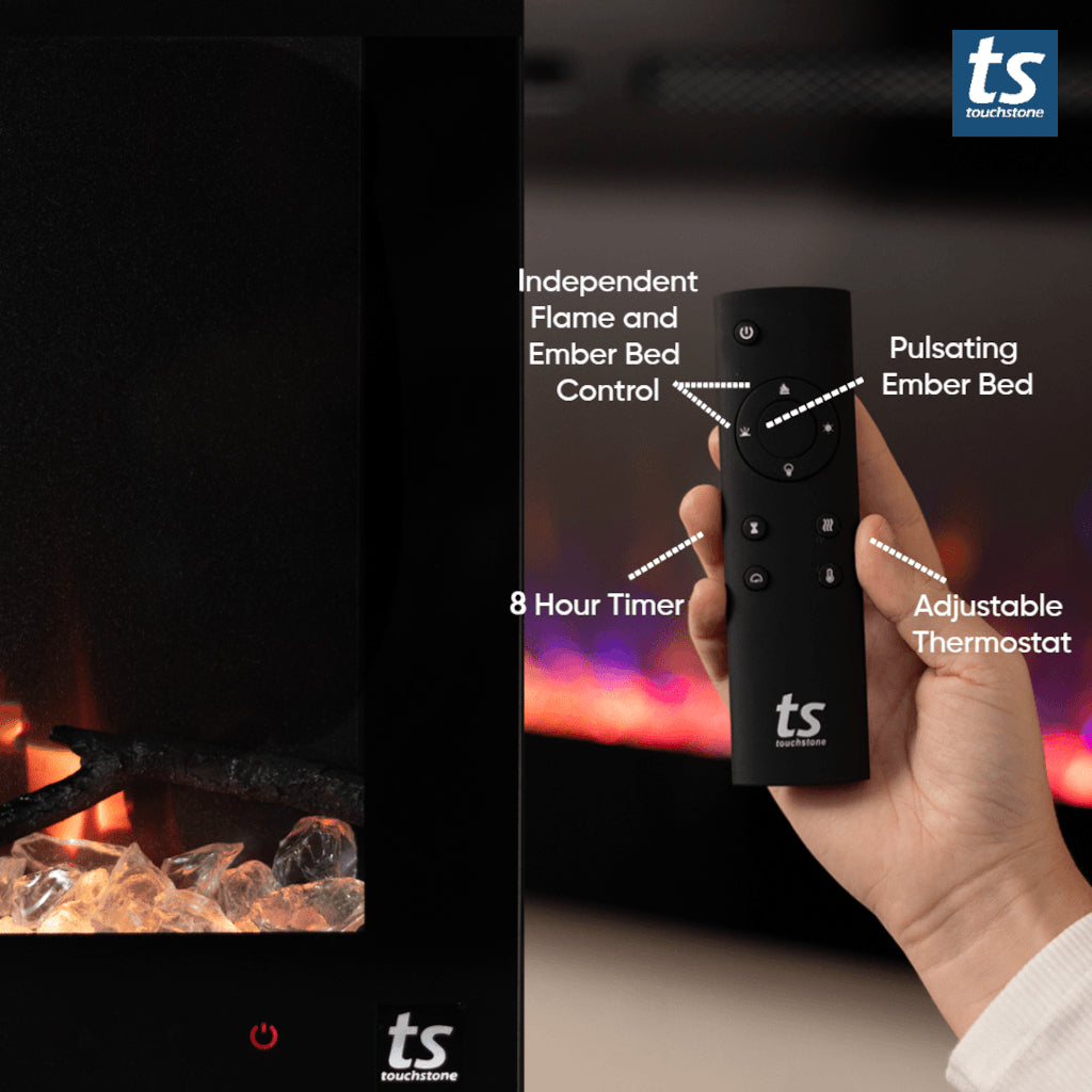 Touchstone Sideline Fury 57" Recessed Smart Electric Fireplace (Model 80055)