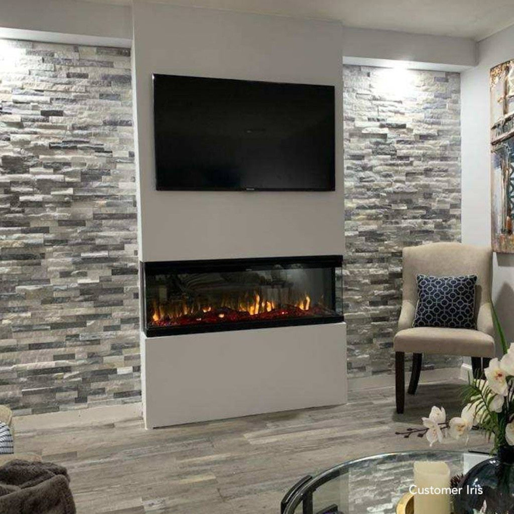 Touchstone Sideline Infinity Pro 50" 3-Sided WiFi Smart Recessed Electric Fireplace (Model 80045)