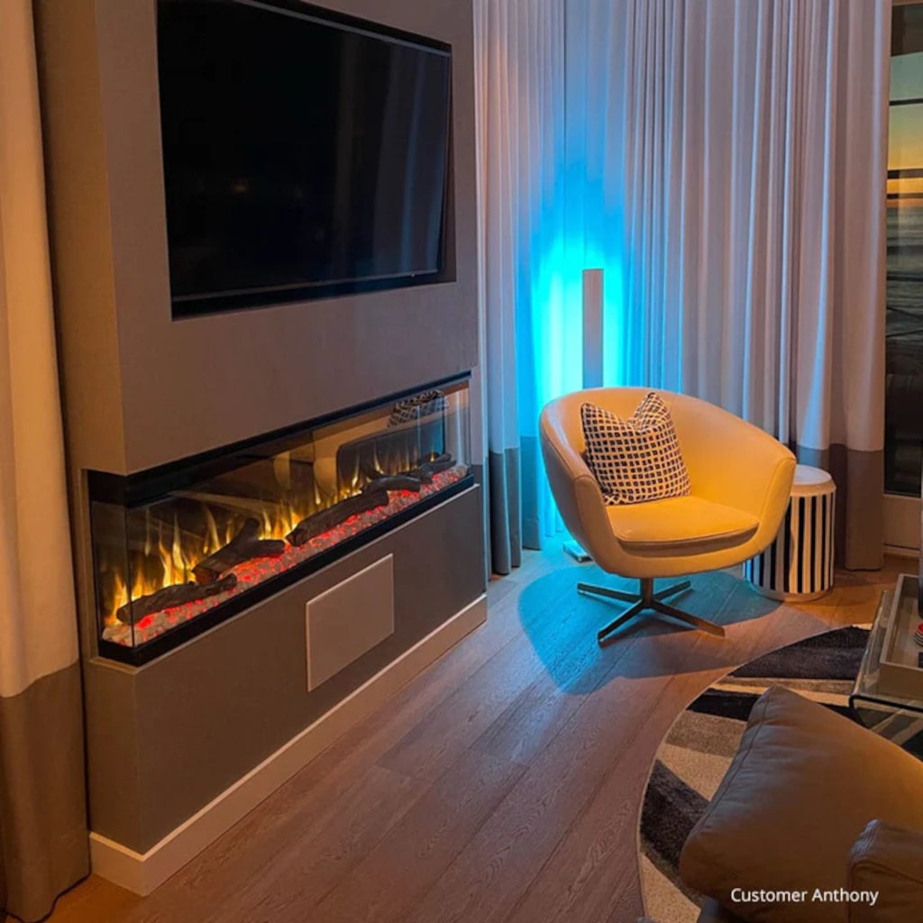 Touchstone Sideline Infinity Pro 60" 3-Sided WiFi Smart Recessed Electric Fireplace (Model 80046)